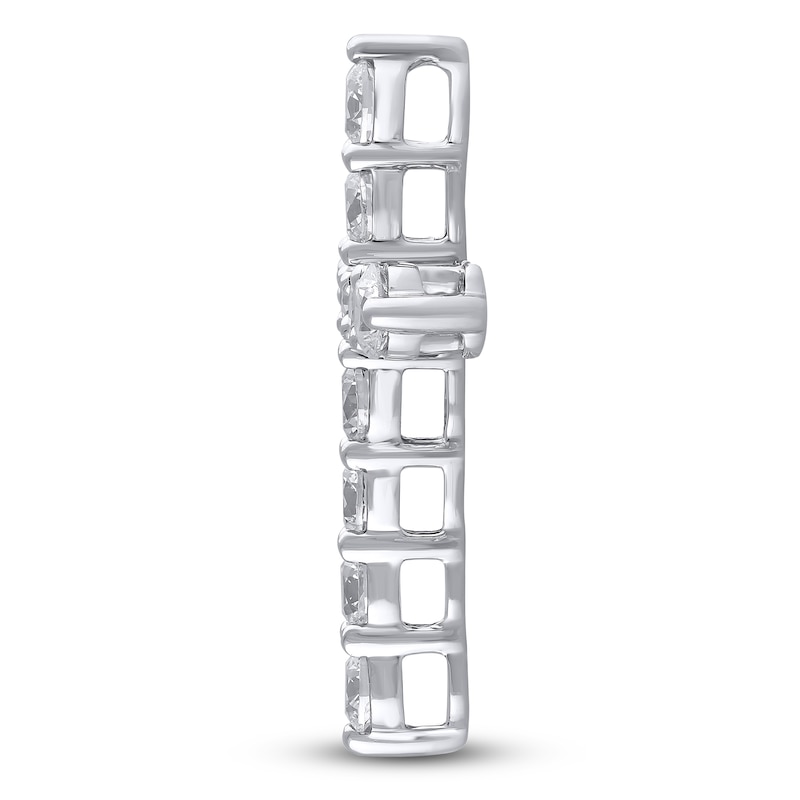 Main Image 2 of Diamond Cross Necklace 2 ct tw Round-cut 14K White Gold