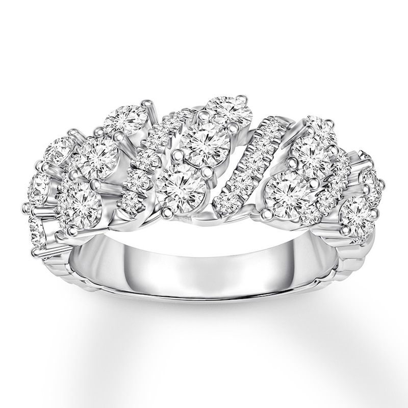 Diamond Anniversary Ring 1 carat tw Round-cut 14K White Gold