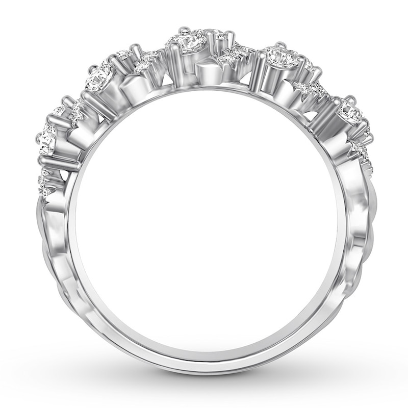 Diamond Anniversary Ring 1 carat tw Round-cut 14K White Gold