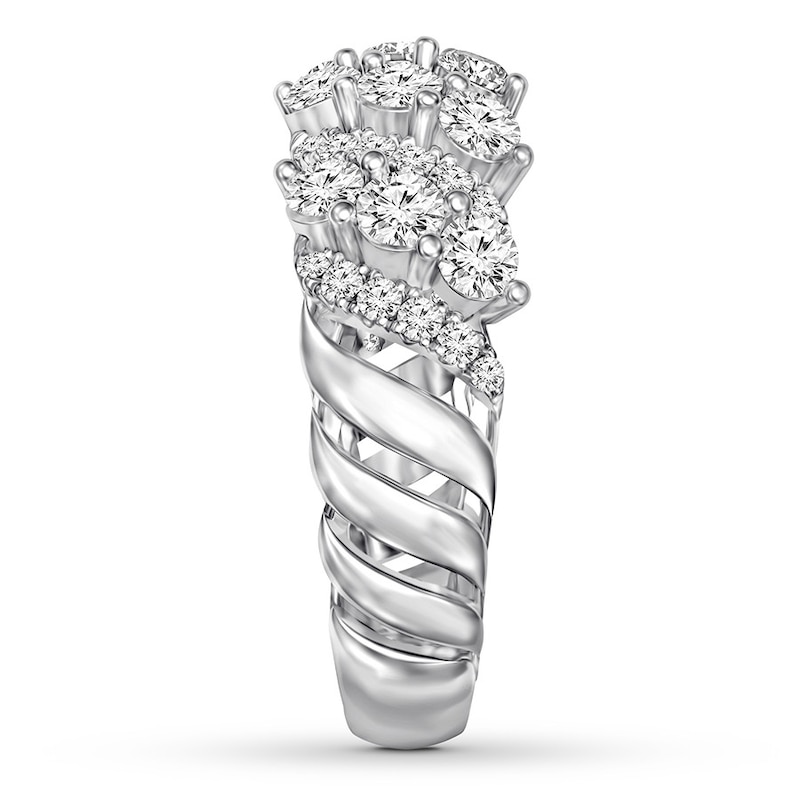 Diamond Anniversary Ring 1 carat tw Round-cut 14K White Gold