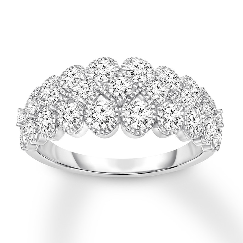 Diamond Anniversary Ring 1 carat tw Bezel-set 14K White Gold