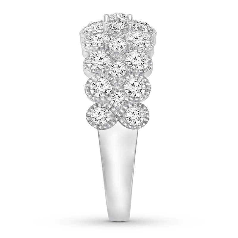 Diamond Anniversary Ring 1 carat tw Bezel-set 14K White Gold