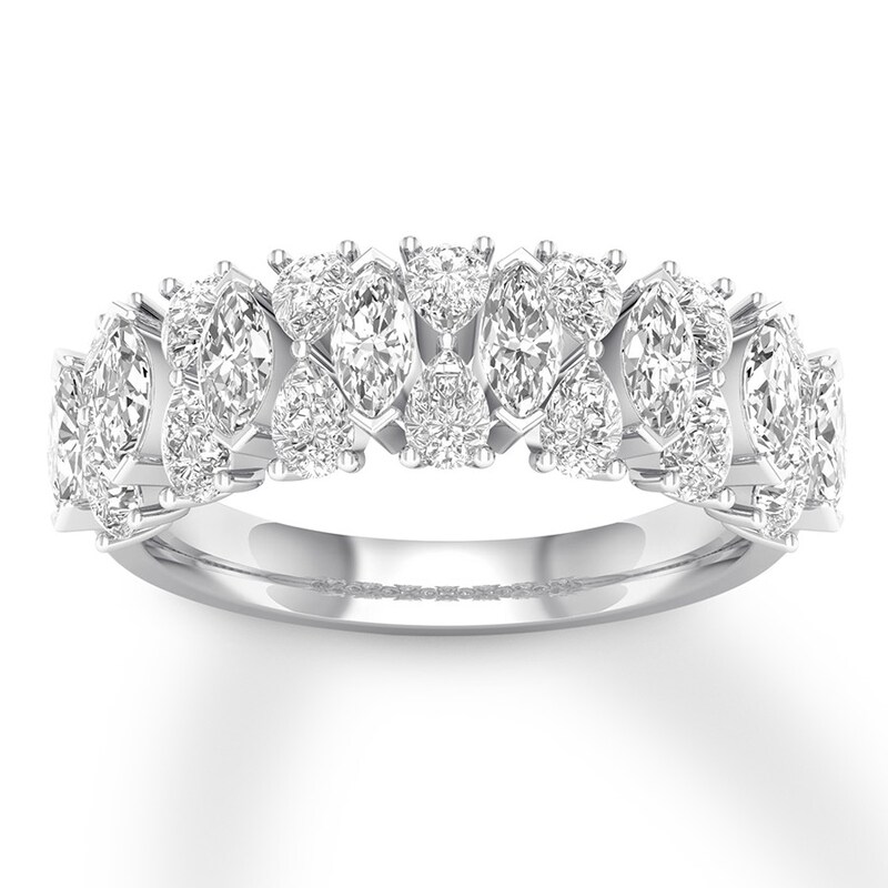 Main Image 1 of Diamond Anniversary Ring 1-1/2 ct tw Marquise/Pear-shaped 14K Gold