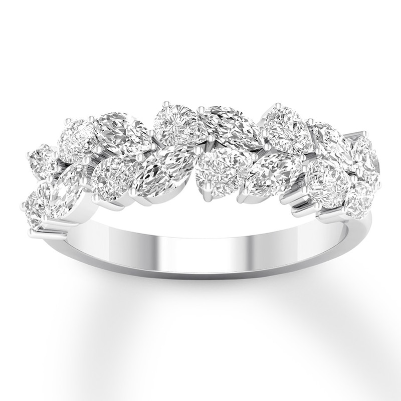 Diamond Anniversary Ring 1-1/5 ct tw Marquise/Pear-shaped 14K Gold