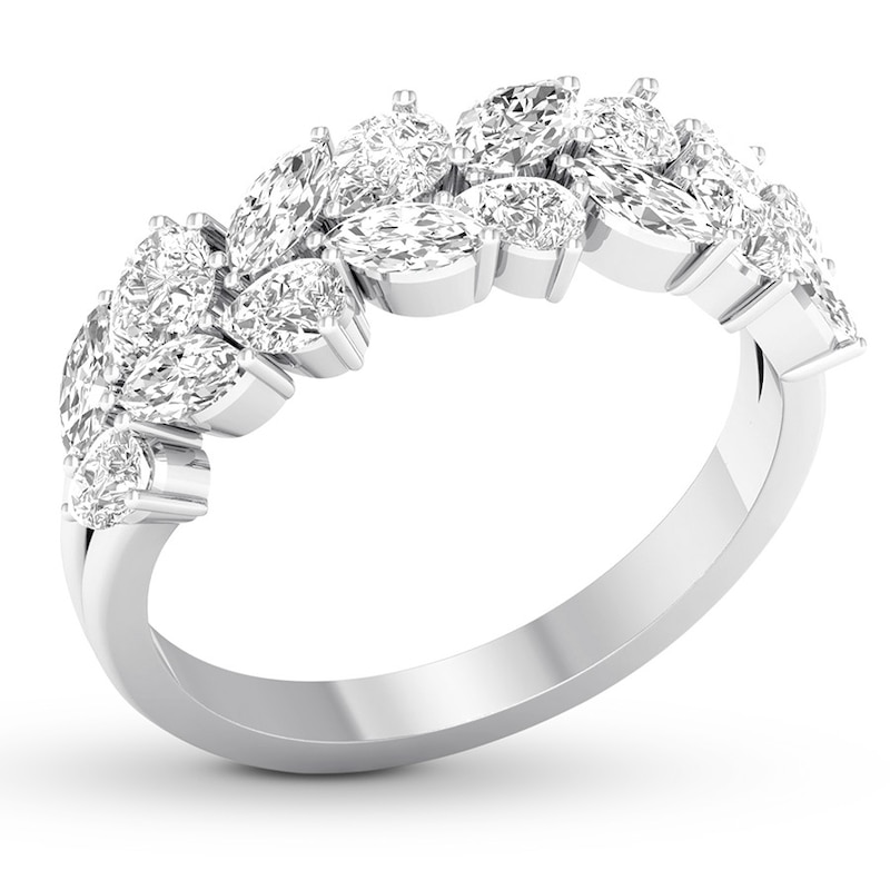 Diamond Anniversary Ring 1-1/5 ct tw Marquise/Pear-shaped 14K Gold