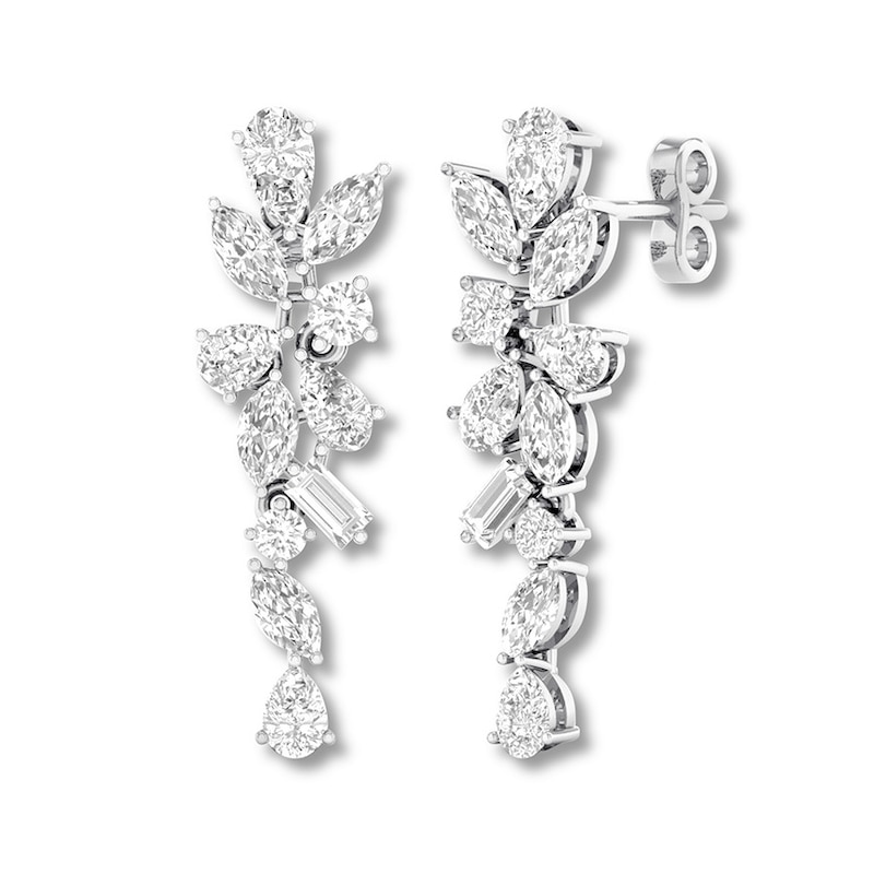 Diamond Dangle Earrings 1-1/4 carat tw 14K White Gold