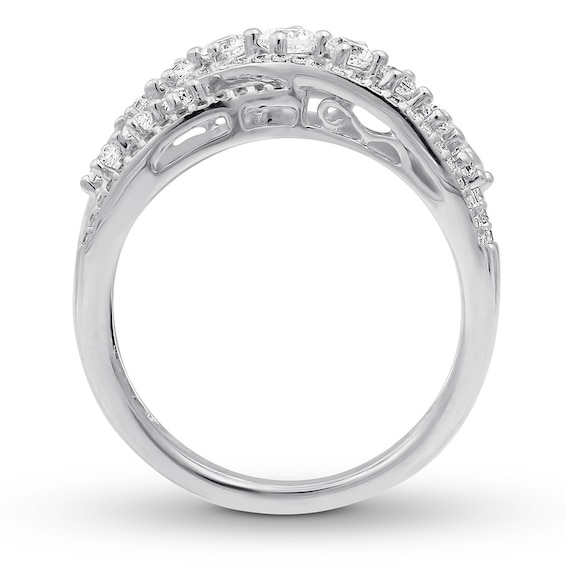 Diamond Ring 1 carat tw Round-cut 14K White Gold | Fashion Rings ...