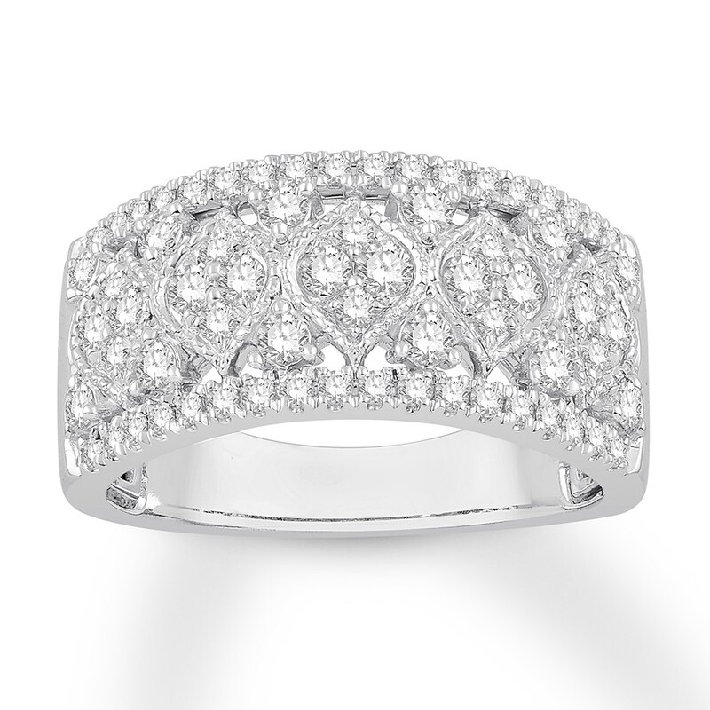 Main Image 1 of Diamond Anniversary Ring 7/8 carat tw Round 14K White Gold