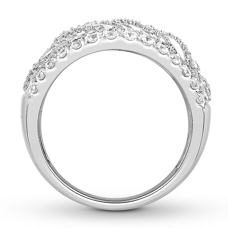 Diamond Anniversary Ring 1 ct tw Round 14K White Gold