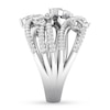 Diamond Ring 1-1/5 carats tw Round/Marquise/Pear-shaped 14K White Gold