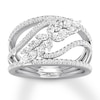 Thumbnail Image 0 of Diamond Ring 7/8 carat tw Round/Marquise 14K White Gold