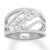 Thumbnail Image 1 of Diamond Ring 7/8 carat tw Round/Marquise 14K White Gold