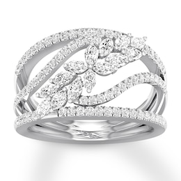 Diamond Ring 7/8 carat tw Round/Marquise 14K White Gold