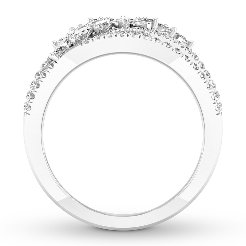 Main Image 2 of Diamond Ring 7/8 carat tw Round/Marquise 14K White Gold