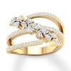 Thumbnail Image 0 of Diamond Ring 3/4 carat tw Round/Marquise/Pear-shaped 14K Yellow Gold