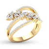 Thumbnail Image 3 of Diamond Ring 3/4 carat tw Round/Marquise/Pear-shaped 14K Yellow Gold