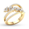 Thumbnail Image 3 of Diamond Ring 3/4 carat tw Round/Marquise/Pear-shaped 14K Yellow Gold
