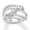 Thumbnail Image 0 of Diamond Ring 5/8 carat tw Baguette/Round 14K White Gold