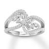 Thumbnail Image 0 of Diamond Ring 3/4 ct tw Round/Marquise/Baguette/Pear-shaped 14K White Gold
