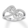 Thumbnail Image 1 of Diamond Ring 3/4 ct tw Round/Marquise/Baguette/Pear-shaped 14K White Gold