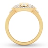 Thumbnail Image 2 of Diamond Ring 3/4 carat tw Princess/Pear-shaped/Round 14K Yellow Gold