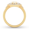 Thumbnail Image 1 of Diamond Ring 3/4 carat tw Princess/Pear-shaped/Round 14K Yellow Gold