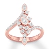 Thumbnail Image 0 of Diamond Ring 5/8 ct tw Pear-shaped/Round 14K Rose Gold