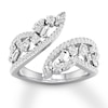 Thumbnail Image 1 of Diamond Ring 1 ct tw Pear-shaped/Marquise/Baguette/Round 14K White Gold