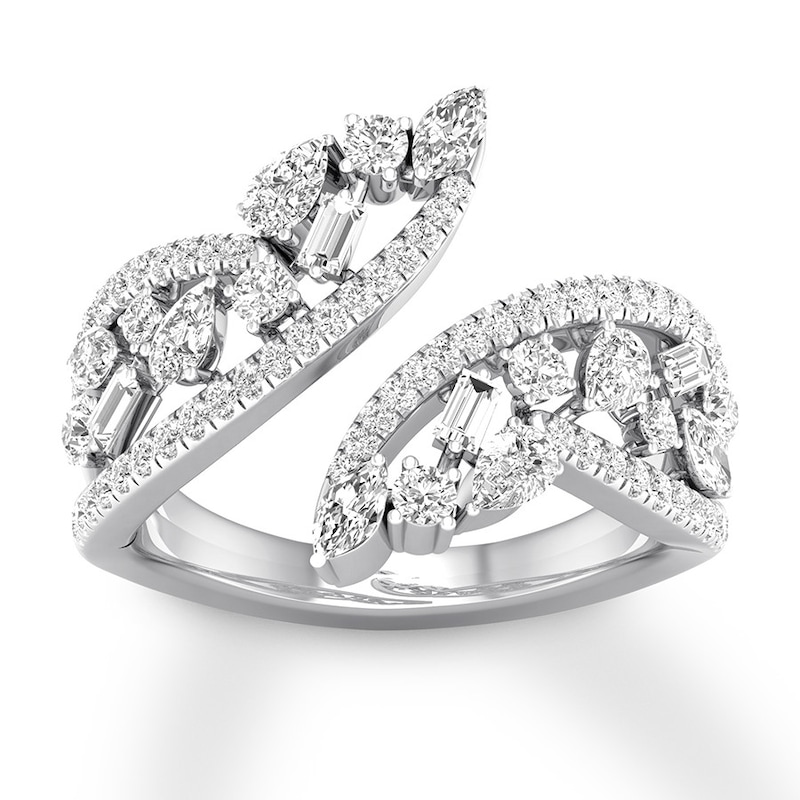 Main Image 1 of Diamond Ring 1 ct tw Pear-shaped/Marquise/Baguette/Round 14K White Gold