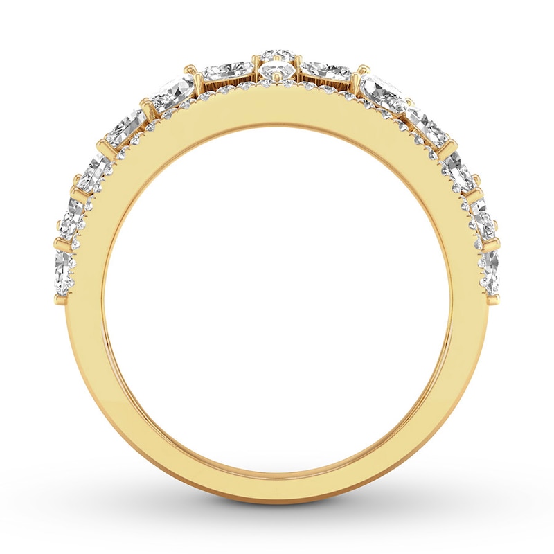 Diamond Ring 1-1/4 ct tw Marquise/Round 14K Yellow Gold