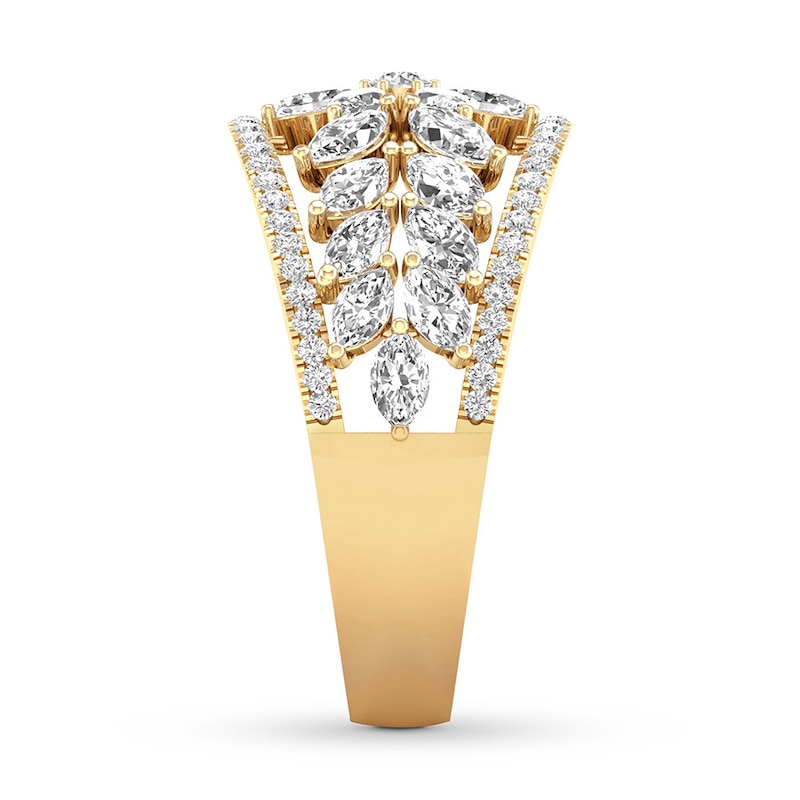 Diamond Ring 1-1/4 ct tw Marquise/Round 14K Yellow Gold