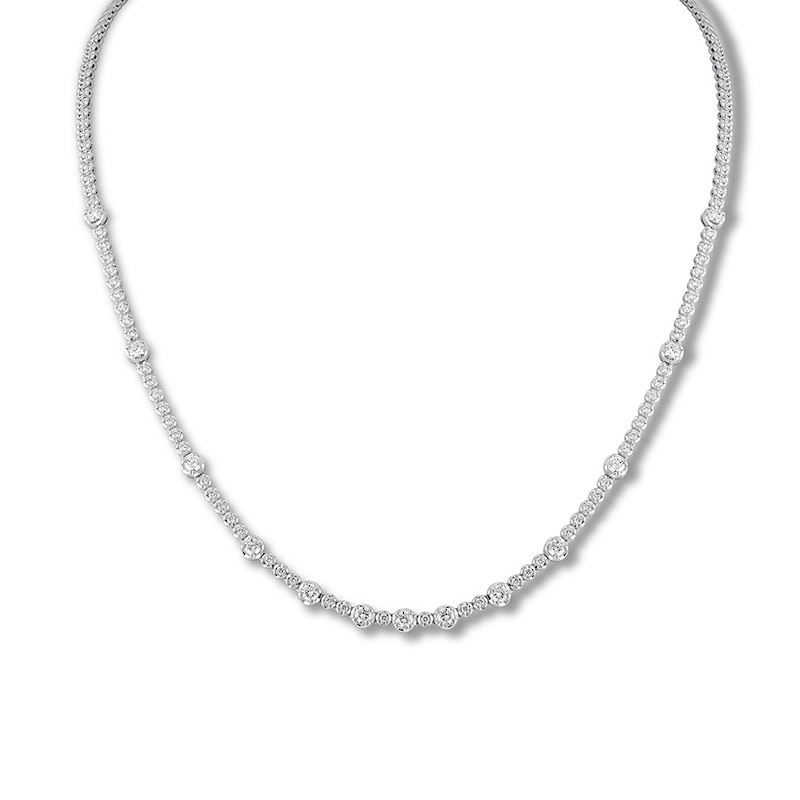 Main Image 1 of Diamond Necklace 1-3/8 ct tw Round 14K White Gold