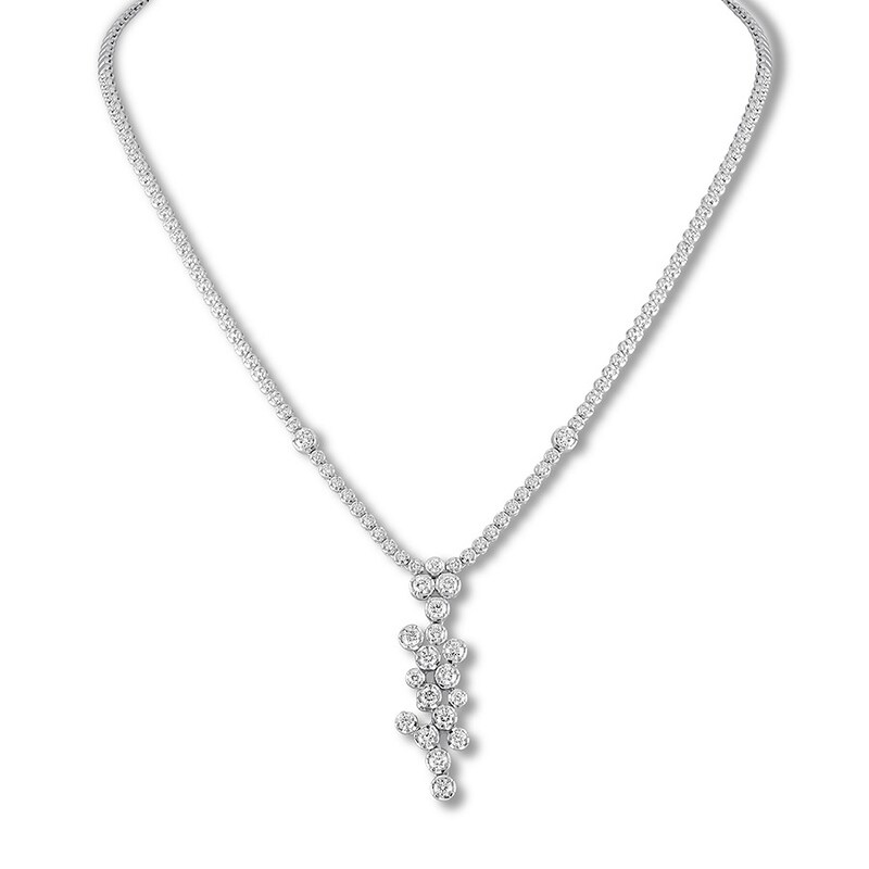 Main Image 1 of Diamond Necklace 2-1/8 ct tw Round 14K White Gold