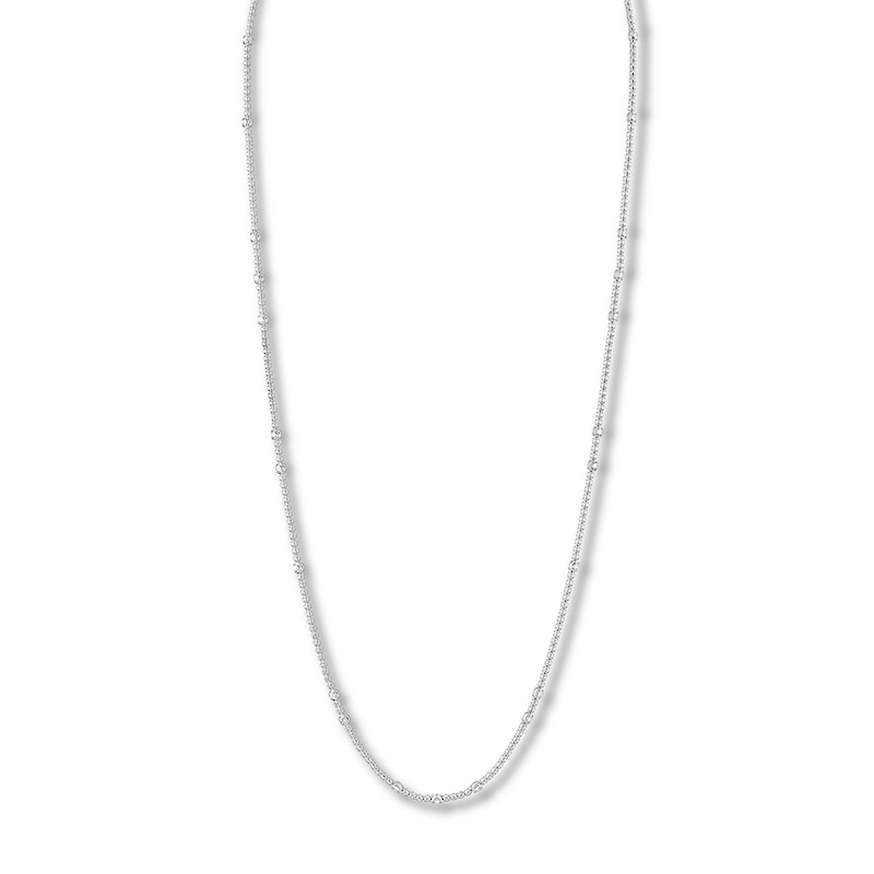 Diamond Necklace 3-3/4 ct tw Round 14K White Gold 31"