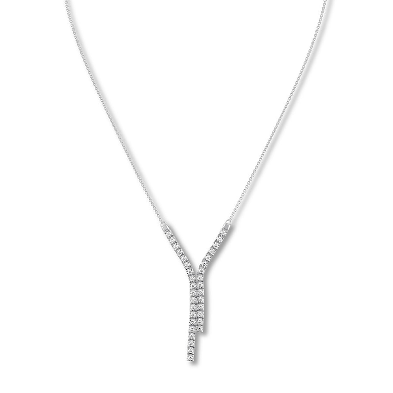 Main Image 1 of Diamond Necklace 7/8 carat tw Round 14K White Gold