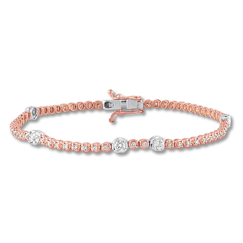 Main Image 1 of Diamond Bracelet 1 carat tw Round 14K Rose Gold