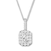 Thumbnail Image 0 of Diamond Necklace 1-1/2 ct tw Emerald-cut/Round 14K White Gold