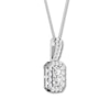Thumbnail Image 2 of Diamond Necklace 1-1/2 ct tw Emerald-cut/Round 14K White Gold