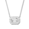 Thumbnail Image 0 of Diamond Necklace 1 carat tw Emerald-cut & Round 14K White Gold