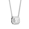 Thumbnail Image 2 of Diamond Necklace 1 carat tw Emerald-cut & Round 14K White Gold