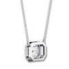 Thumbnail Image 3 of Diamond Necklace 1 carat tw Emerald-cut & Round 14K White Gold