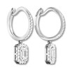 Thumbnail Image 4 of Diamond Dangle Earrings 1 cttw Emerald-cut/Round 14K White Gold