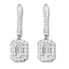 Diamond Dangle Earrings 1-1/2 ct tw 14K White Gold