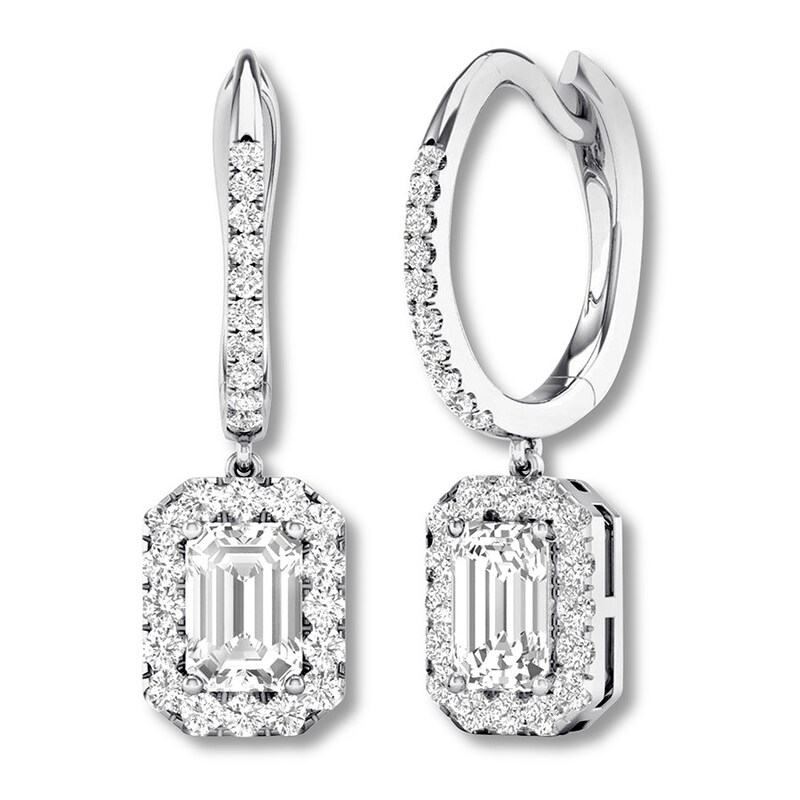 Diamond Dangle Earrings 1-1/2 ct tw 14K White Gold | Jared