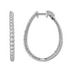 Thumbnail Image 1 of Diamond Hoop Earrings 1-1/2 ct tw Round 14K White Gold