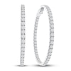 Diamond Hoop Earrings 10 ct tw Round-cut 14K White Gold