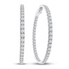 Diamond Hoop Earrings 10 ct tw Round-cut 14K White Gold