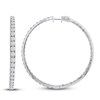 Diamond Hoop Earrings 10 ct tw Round-cut 14K White Gold