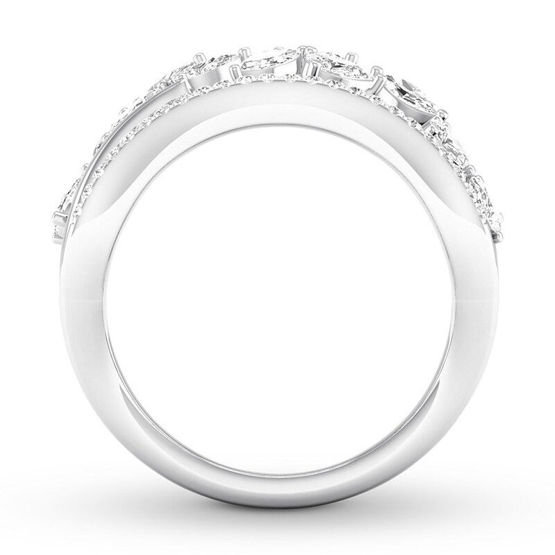 Main Image 2 of Marquise, Pear-shaped & Round Diamond Ring 1 ct tw 14K White Gold