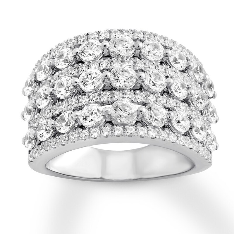 Diamond Anniversary Ring 3 carats tw Round 14K White Gold